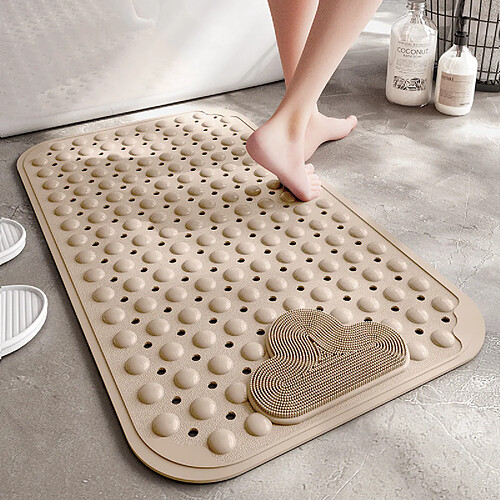 LUUCOZK Tapis de bain antidérapants absorbants à séchage rapide, tapis de décoration de salle de bain-marron clair-50x80cm