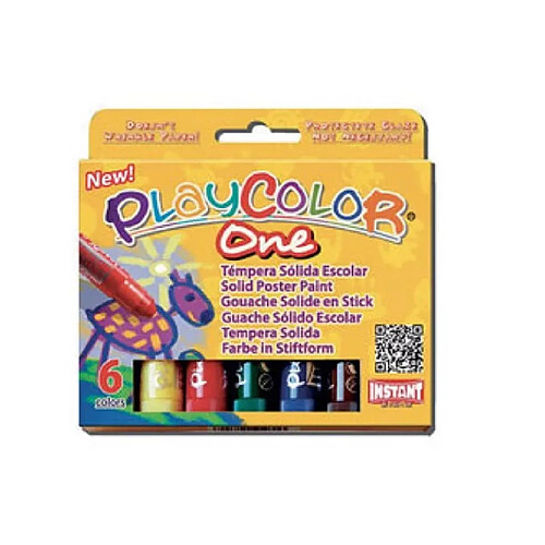 Graines Creatives Boite 6 sticks gouache solide Playcolor One Basic