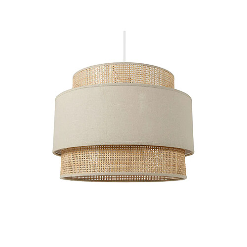 Suspension Gigogne Rotin Beige 3 Abat-Jour - Ostaria