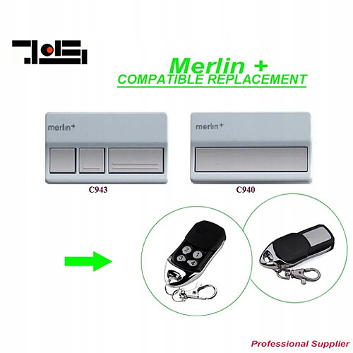 GUPBOO Télécommande Universelle de Rechange ensemble pour porte de garage Merlin plus Merlin + C945