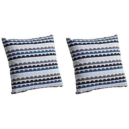 Aubry Gaspard Housse de coussin en coton (Lot de 2) Vagues.