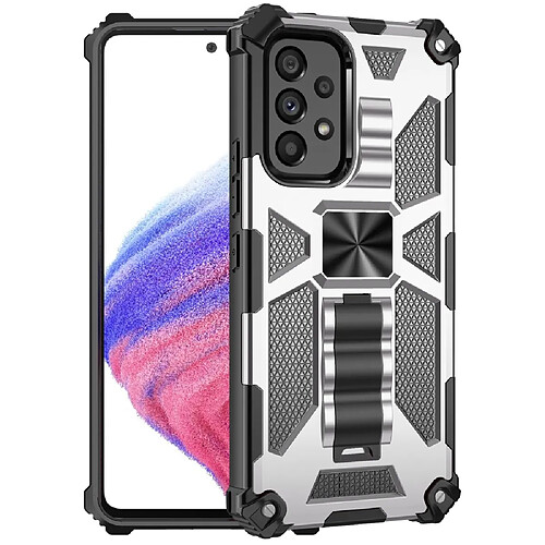 Coque en TPU anti-rayures, antichoc avec béquille argent pour votre Samsung Galaxy A53 5G