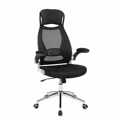 Songmics Fauteuil de Bureau pivotant Chaise Siège Hauteur réglable Accoudoirs réglables OBN86BK