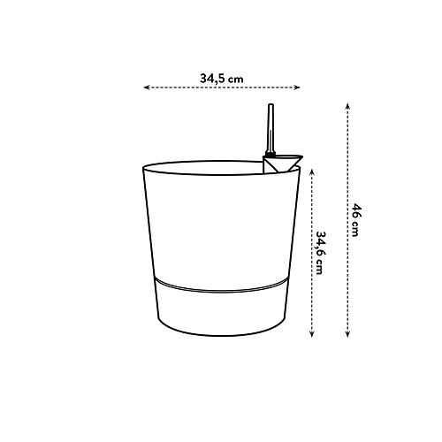 Pot de fleurs rond extérieur/intérieur Ø 35 cm Elho Aqua Care Greensense gris charbon