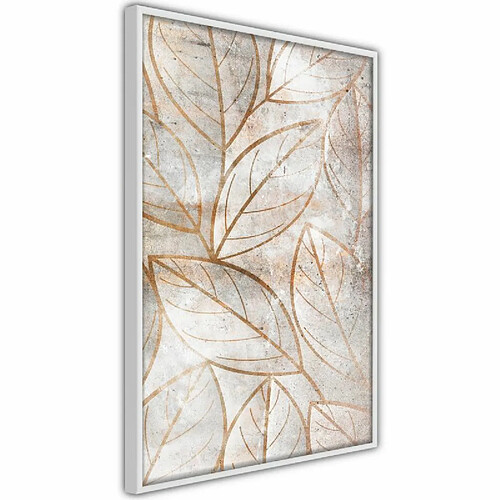 Paris Prix Affiche Murale Encadrée Copper Leaves 40 x 60 cm Blanc