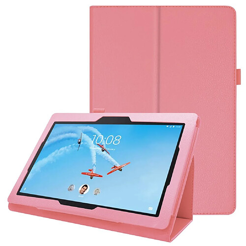 Etui en PU support de litchi rose pour Lenovo Tab E10 10.1 pouces