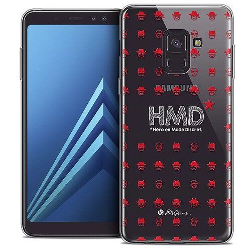 Caseink Coque Housse Etui Samsung Galaxy A8+ (2018) A730 (6.0 ) [Crystal Gel HD Collection Petits Grains ? Design HMD* Hero en Mode Discret - Souple - Ultra Fin - Imprimé en France]