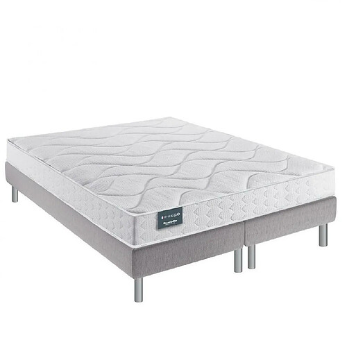 Inside 75 Ensemble Dunlopillo 160*200 cm EUGEN 1 18 cm matelas double sommier déco pieds gris