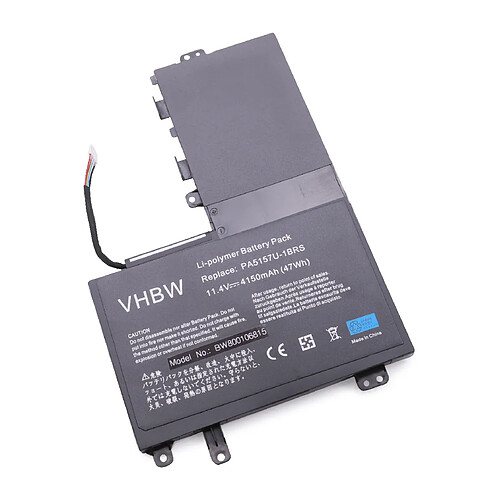 vhbw batterie compatible avec Toshiba Satellite U50T-A-10H, U50T-A-10e laptop (4150mAh, 11,4V, Li-Ion, noir)