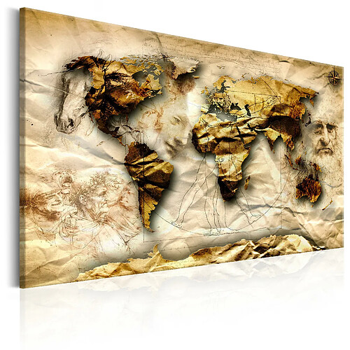 Artgeist Tableau - Map: Leonardo da Vinci inspiration [30x20]