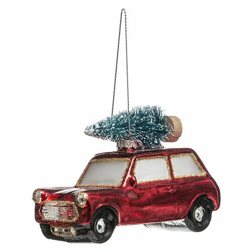 Sujet de Noël Voiture Vintage 10cm Rouge & Vert