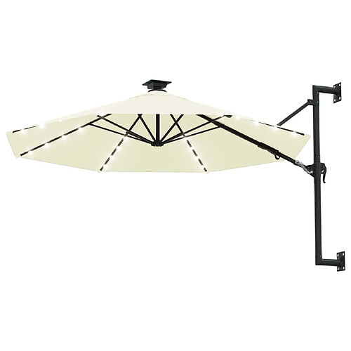 Maison Chic Parasol Jardin | Parasol mural avec mat métallique et LED 300 cm Sable - GKD35064