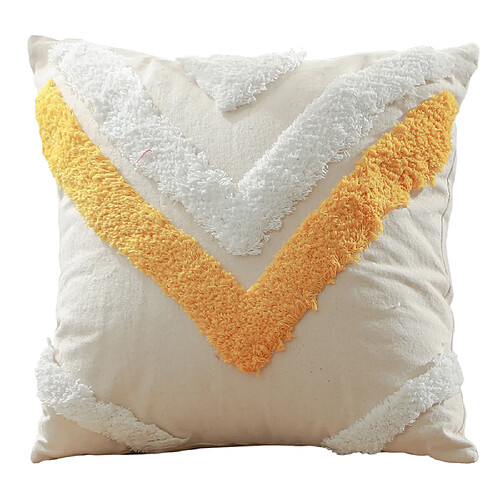 ICONIK INTERIOR Coussin de style boho Bali - Housse et Rembourrage inclus - Esha Jaune