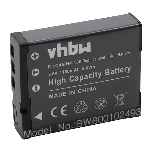 vhbw batterie Li-Ion 1100mAh (3.6V) adaptée pour appareil photo Casio Exilim EX-ZR800 comme NP-130.