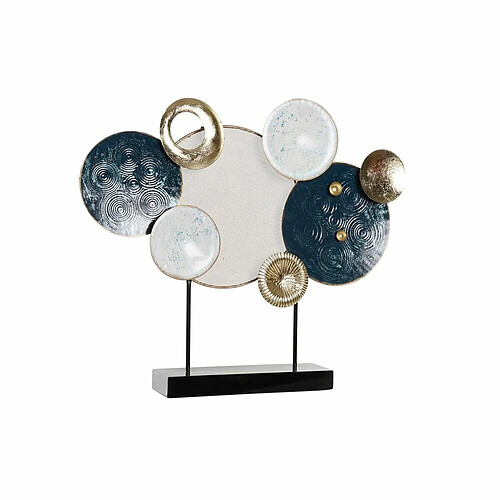 Figurine Décorative DKD Home Decor Bleu Doré Métal Blanc Cercles (62 x 8,3 x 53,3 cm)