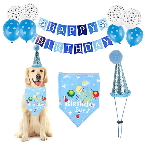 Universal Décoration de fête Accessoires Coiffures Cadeaux Maison Drôle Chapeau Réutilisable Echarpe Anniversaire Chien Banner Imprimé Mignon Chiot Garçon Fille | Chien Chapeau