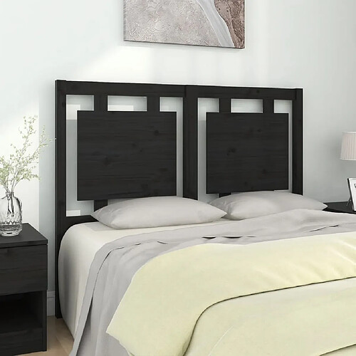 Maison Chic Tête de lit scandinave pour lit adulte,Meuble de chambre Noir 125,5x4x100 cm Bois massif de pin -MN25730