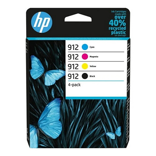 HP 912 Pack 4 Cartouches d'encre noir, cyan, magenta et jaune