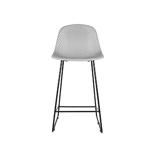 LEITMOTIV Tabouret de bar moderne Diamond Mesh - H. 120 cm - Gris