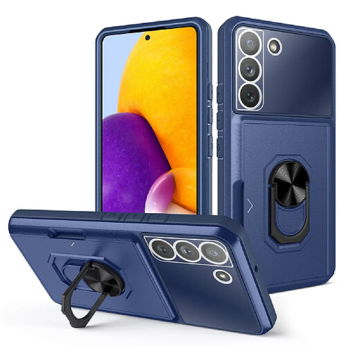 Coque en TPU + acrylique avec béquille Saphir/bleu pour votre Samsung Galaxy S22 5G