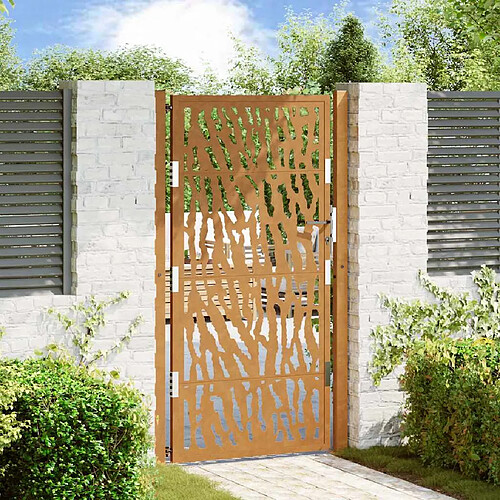 vidaXL Porte de jardin acier résistant aux intempéries design tracés