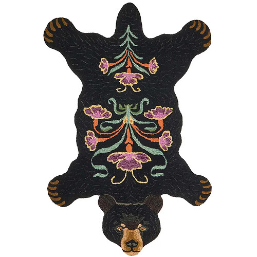 Doing Goods Grand tapis en laine Ours noir.