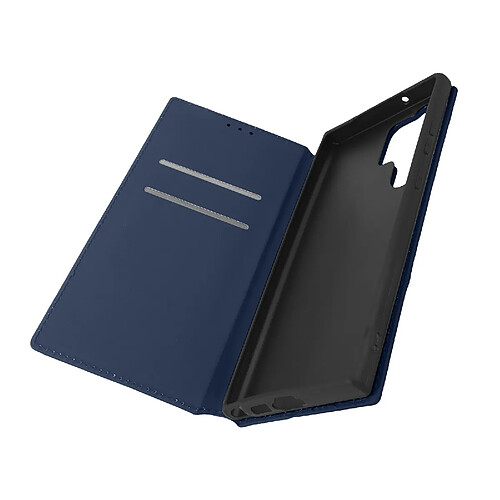 Avizar Housse pour Samsung Galaxy S23 Ultra Clapet Porte-carte Support Vidéo bleu