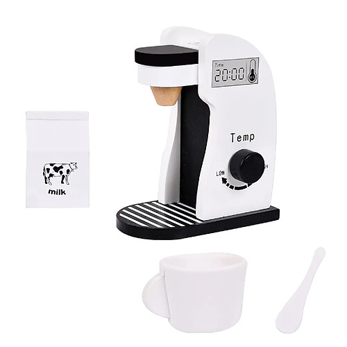 Cafetière, avec Tasse, Cafetière, Cuillère et Bouteille de Lait, Jeu de Simulation Cuisine Jouets pour Enfants Machine à Café Mélangeur Cuiseur Jouets