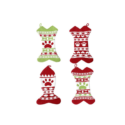 C224 4pcs Chaussettes de Noël Chaussettes de Noël Décoration de Noël Sac cadeau Jacquard Chaussettes de Noël Cheminée Pendentif