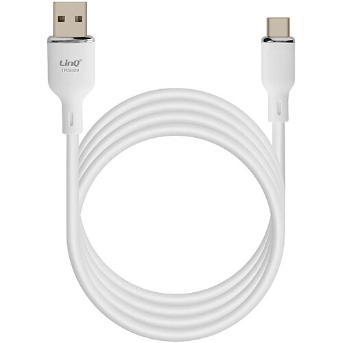 LinQ Câble USB vers USB C 5A Charge et Synchronisation Longueur 1.2m Blanc