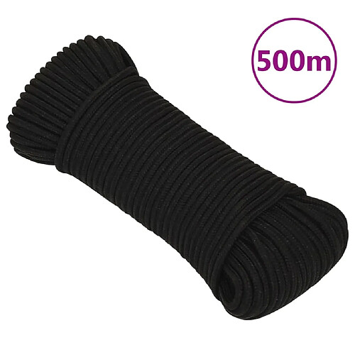 vidaXL Corde de travail Noir 5 mm 500 m Polyester