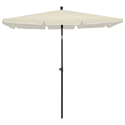 Maison Chic Parasol Jardin | Parasol de jardin avec mat 210x140 cm Sable - GKD29322