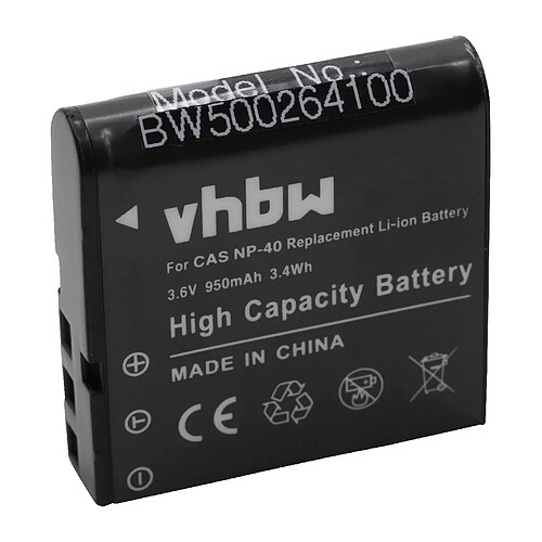 vhbw Batterie compatible avec Casio Exilim EX-Z100BN, EX-Z100MR, EX-Z100PK, EX-Z100SR appareil photo reflex (950mAh, 3,6V, Li-ion)