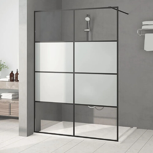 Maison Chic Paroi de douche | Écran de douche | Cloison de douche Noir 140x195 cm Verre ESG demi-dépoli -GKD76952