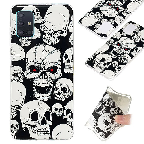 Coque en TPU noctilucent imd crânes cool pour votre Samsung Galaxy A51