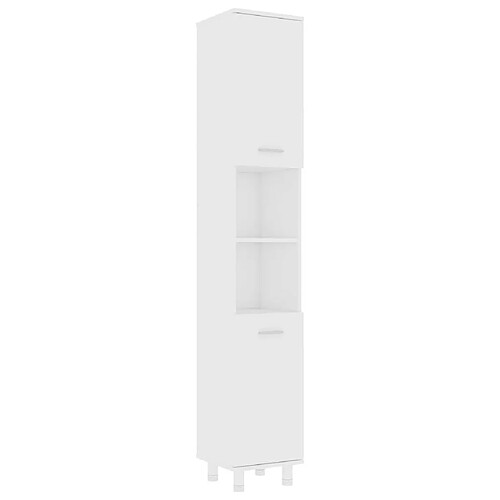 Maison Chic Armoire de salle de bain,Meuble de rangement,Meuble haut Blanc 30x30x179 cm Aggloméré -GKD935189