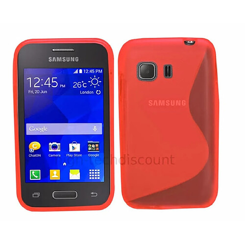 Htdmobiles Housse etui coque silicone gel fine pour Samsung G130 Galaxy Young 2 + film ecran - ROUGE