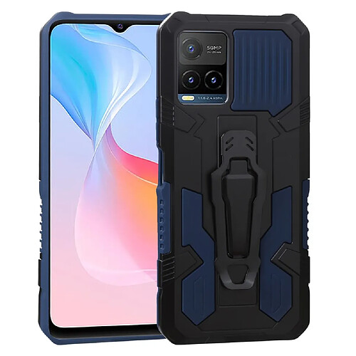 Coque en TPU anti-griffes avec béquille à clip magnétique, saphire pour votre Vivo Y21s