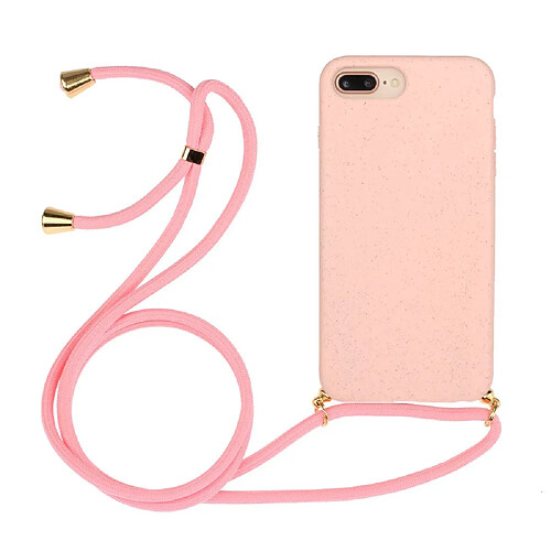 Coque en TPU souple avec sangle multifonction rose pour votre Apple iPhone 6 Plus/6s Plus/7 Plus/8 Plus 5.5 pouces