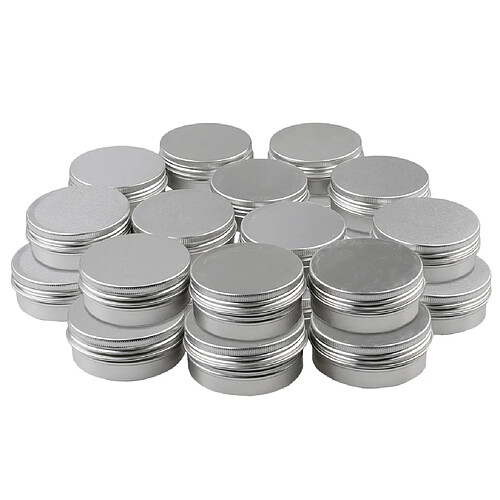 Lot 24pcs 10g 30g Boîte Vide en Aluminium Ronde avec Couvercle Bidon Flacon de Crème Liquide Cosmétique Baume à Lèvres Pommade Médicale Pilules