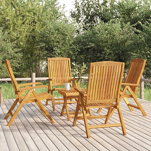 vidaXL Salon de jardin 5 pcs bois massif de teck