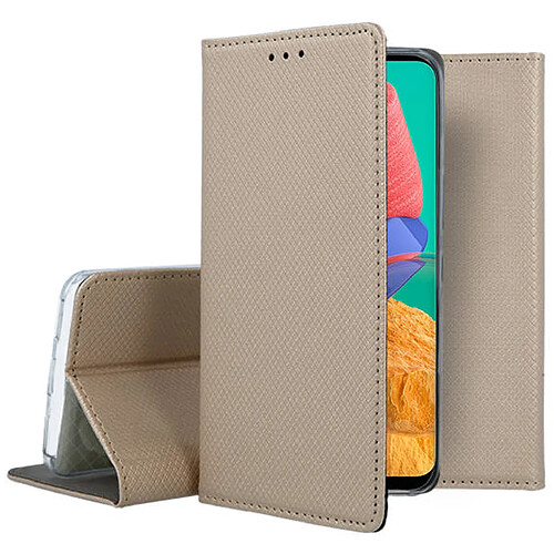 Htdmobiles Housse pour Samsung Galaxy M33 5G - etui coque pochette portefeuille + film ecran - OR MAGNET