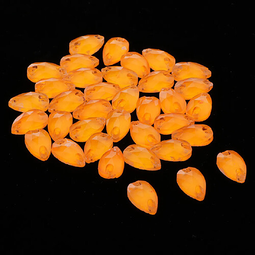 36 Pièces Coudre Des Perles De Verre Strass Cristal à Dos Plat Orange Jaune