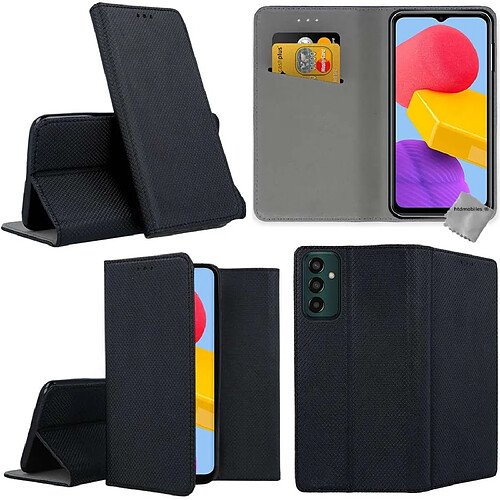 Htdmobiles Housse pour Samsung Galaxy M13 4G / M23 5G - etui coque pochette portefeuille + film ecran - NOIR MAGNET