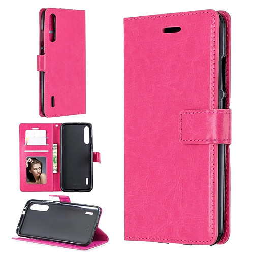 Wewoo Housse Coque Crazy Horse Texture Horizontal Étui en cuir avec support et fentes pour cartes et portefeuille et cadre photo Xiaomi Mi A3 rose