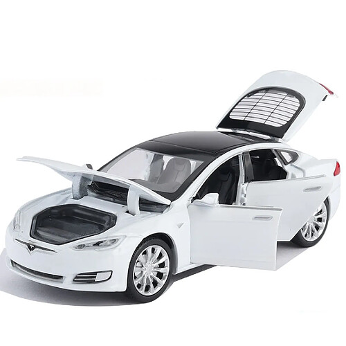 Universal 1/32 Moule en alliage Moulé Tesla Model S P100D Voiture jouet 6 portes Lumière acoustique Retraite le jouet de la voiture en cadeau