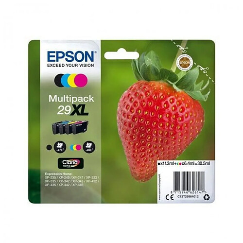 Cartouche d'Encre - Imprimante EPSON Multipack T2996 XL - Fraise - Noir, Cyan, Magenta, Jaune (C13T29964012)