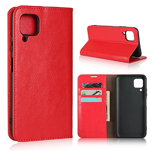 Etui en cuir véritable + TPU surface de cheval fou rouge pour votre Huawei Nova 6 SE/P40 lite/Nova 7i