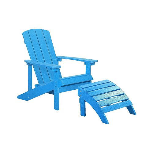 Beliani Chaise de jardin ADIRONDACK Bois d'ingénierie Bleu