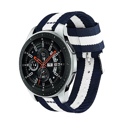 Bracelet en PU sangle de remplacement réglable, largeur : 22mm bleu/blanc pour votre Samsung Galaxy Watch 46mm